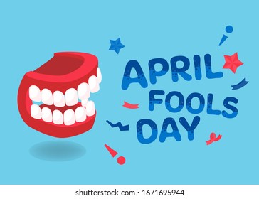 Vector illustration for April fools day with funny hat and funny face.