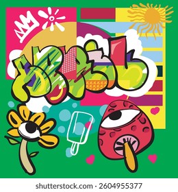 Vector illustration of April with pop art style