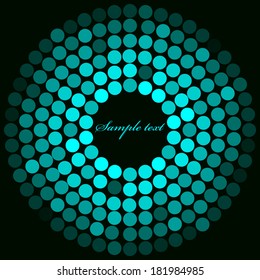 Vector illustration of Aqua ball on a black background 