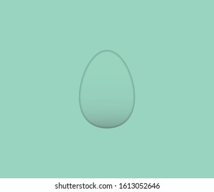 Vector illustration in Aqua Menthe color. Egg on the background.