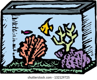 Vector illustration of an aquarium