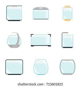 Vector illustration of aquarium collection. Isolated on white background.