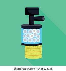 Vector illustration of aquarium and filter sign. Collection of aquarium and fish stock symbol for web.