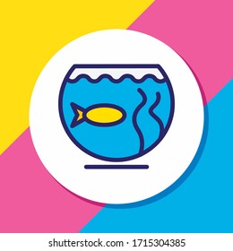 Vector illustration of aquarium icon colored line. Beautiful entertainment element also can be used as fishbowl icon element.