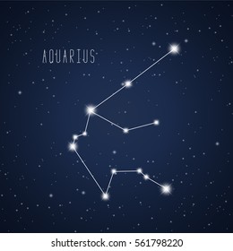 Vector illustration of Aquarius constellation on the background of starry sky