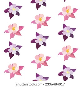 Ilustración vectorial de flores aquilegia de diferentes colores Colección vectorial de aquilegia de colores