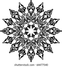 Vector illustration of Arabic circle ornament