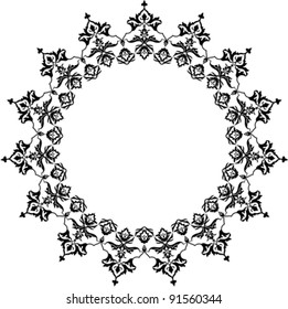 Vector illustration of arabic circle ornament. Stencil for decor