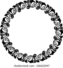 Vector illustration of arabic circle ornamental frame