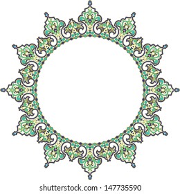 Vector illustration of arabic circle ornamental frame. clip art optimized for  cutting on plotter. Stencil for decor.