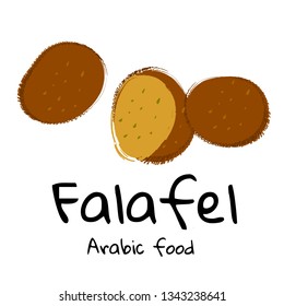 Vector illustration Arabic food Falafel