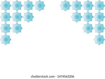Vector illustration of arabic geometric arts or border on white background