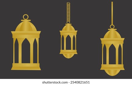 Ilustração vetorial do ornamento islâmico da lanterna árabe. Adequado para elemento de design do modelo de saudação Ramadan Kareem. Modelo de plano de fundo do tema Ramadan Kareem.