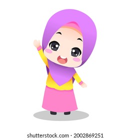 Vector Illustration of Arabic Muslim Boy and Girl. You can use it in websites, posters, presentations, or anything related to Islamic holidays.
