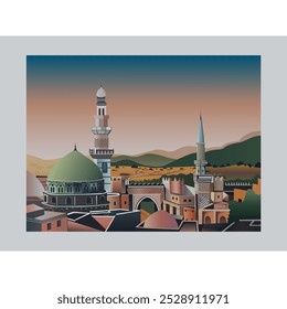 Vector illustration of Arabic style artistic Eid Mubarak background