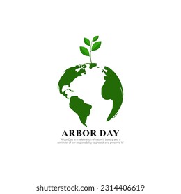 Vector illustration of Arbor Day social media story feed mockup template