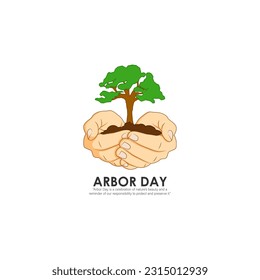 Vector illustration of Arbor Day social media story feed mockup template