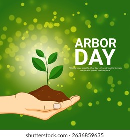 Vector illustration of Arbor Day social media template