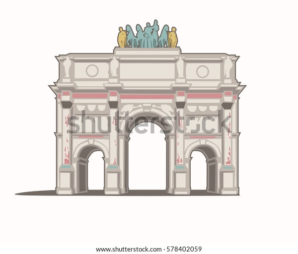 Vector Illustration Arc De Triomphe Du Stock Vector Royalty Free