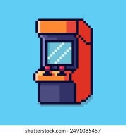 Ilustración vectorial de la máquina de arcade con Pixel Art Design, perfecto para los activos del juego diseños temáticos