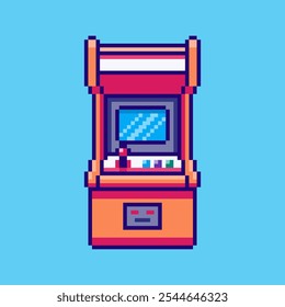 Vector Illustration of arcade machine with Pixel Art Design, perfect for game assets themed designs