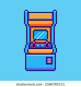 Vector Illustration of arcade machine with Pixel Art Design, perfect for game assets themed designs