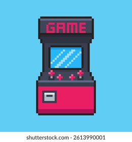 Vector Illustration of arcade machine with Pixel Art Design, perfect for game assets themed designs