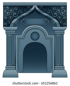 Vector illustration of Arch Arabic cartoon