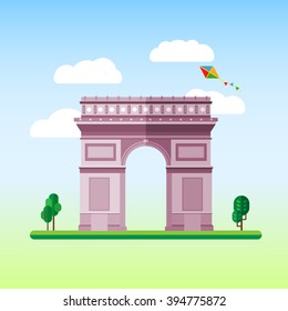 Vector Illustration of Arch of Triumph in flat design