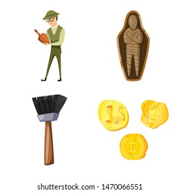 Vector illustration of archaeology and historical logo. Set of archaeology and excavation stock vector illustration.