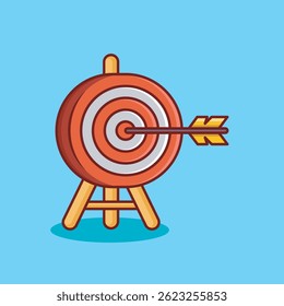 vector illustration of archery hitting the target