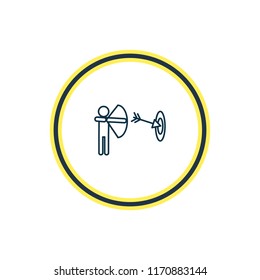 Vector illustration of archery icon line. Beautiful lifestyle element also can be used as dart icon element.