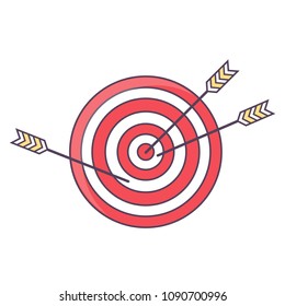 Vector Illustration Archery Target. Icon Business Strategy
