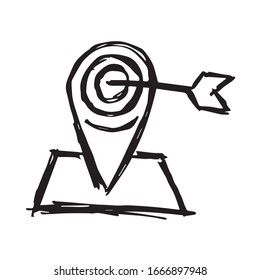 Vector Illustration of Archery Target Sports Icon on Isolated Background. Use This Hand Drawing or Sketch Icon For Graphic Design, Poster, Shirt Design and More.