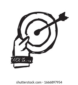 Vector Illustration of Archery Target Sports Icon on Isolated Background. Use This Hand Drawing or Sketch Icon For Graphic Design, Poster, Shirt Design and More.