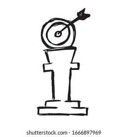Vector Illustration of Archery Target Sports Icon on Isolated Background. Use This Hand Drawing or Sketch Icon For Graphic Design, Poster, Shirt Design and More.