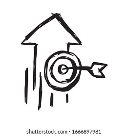 Vector Illustration of Archery Target Sports Icon on Isolated Background. Use This Hand Drawing or Sketch Icon For Graphic Design, Poster, Shirt Design and More.