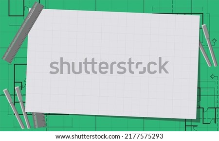 Vector illustration of architect background, empty space, copy space, you can write or fill in the empty space, perfect for presentations, media and vlog channels Back to school