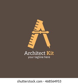 Vector Illustration architect logo design template. Flat Style Design