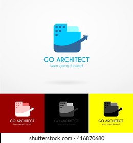 Vector Illustration architect logo icon design template element. A vector letter isolated on various background. Flat Style