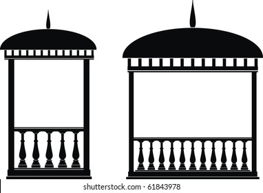 Vector illustration of architectural element - Arbour (rotunda)