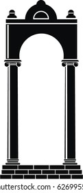 Vector illustration of architectural element - Silhouette of an arch: black, isolated, white background