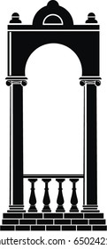 Vector illustration of architectural element - Silhouette of an arch: black, isolated, white background