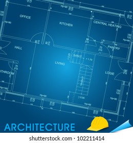 Vector illustration of architectural plans of buildings