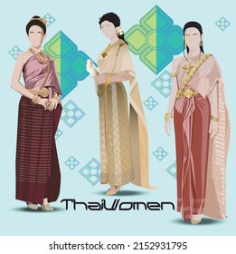 vector illustration architecture art  culture gold  women Thai 