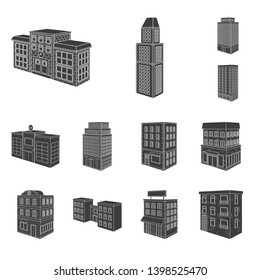 Vector illustration of architecture and estate logo. Set of architecture and build stock symbol for web.