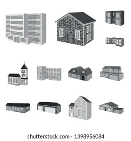 Vector illustration of architecture and estate logo. Set of architecture and housing stock vector illustration.