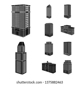 Vector illustration of architecture and estate sign. Collection of architecture and build stock symbol for web.