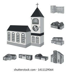 Vector illustration of architecture and estate symbol. Set of architecture and housing vector icon for stock.