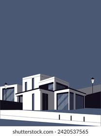 Vector illustration. Architecture, Florida, USA, poster, postcard, banner. Minimalism. Modern design.